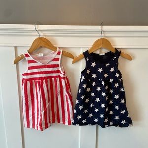 H&M Set of 2 Patriotic Dresses Stripes Stars NWOT